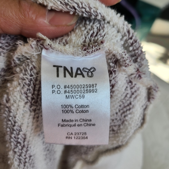 TNA Purple stripe pullover hoodie/ size XS - Picture 8 of 10